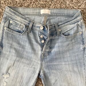 7 For All Mankind High Rise Blue Jeans Distressed Style